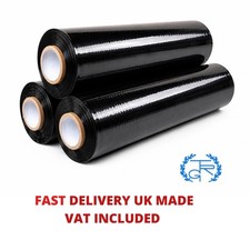 6 PALLET WRAP STRETCH SHRINK WRAP CLING film 400mm X 250M X 17MU quality BLACK