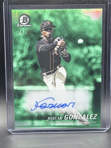 Josuar Gonzalez [Green] #AA-JG 2025 Bowman Draft Achromatic Autograph card