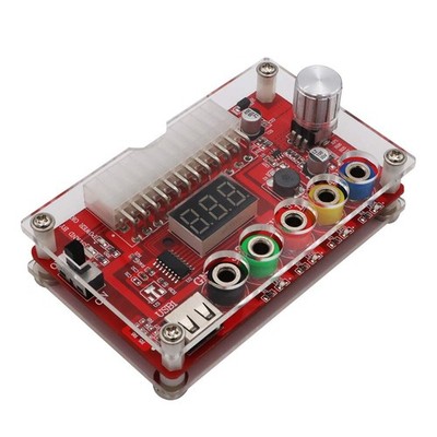 New Version ATX Power Supply Breakout Board and Acrylic Case Kit with ADJ Adj...