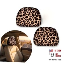 2 Pcs Cheetah Print Car Seat Headrest Covers High-elasticity Leopard 2 Pcs Cheetah Print Car Seat Headrest Covers High-elasticity Leopard