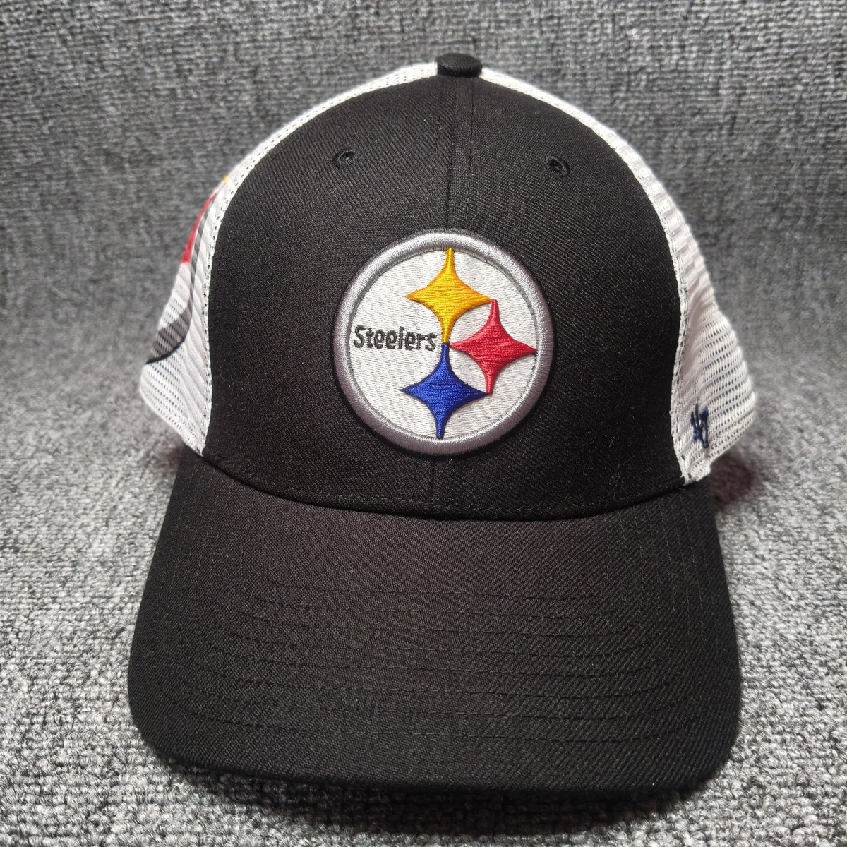 '47 Brand Pittsburgh Steelers NFL Trucker Hat Black White Strapback