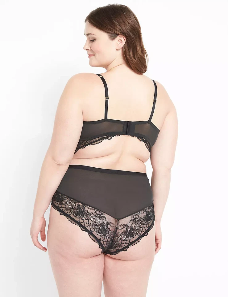 NWT Cacique Black Scallop Lace Bodysuit 22/24 - Seriously Sexy RT$62.95 HTF - Image 2 of 4
