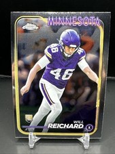 2024 Topps Chrome #277 Will Reichard Rookie RC Minnesota Vikings Football Card. rookie card picture