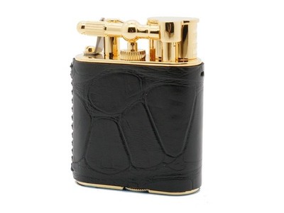Dunhill Unique Turbo Alligator Gold Plated Black