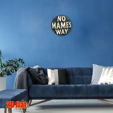 2D Wall Art, No Mames Way - Aluminum Foil Art Round Aluminum Metal Wall Decorati