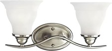 Progress Trinity 2 light Vanity Light P3191-09 Brushed Nickel Dimmable, Open Box