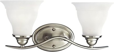 Progress Trinity 2 light Vanity Light P3191-09 Brushed Nickel Dimmable, Open Box