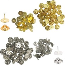 60 Pack Butterfly Clutch with Blank Pins,Pin Backs Tie Tacks for Craft Jewelr...