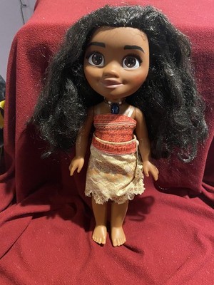 Disney Moana Singing Talking Doll 17  Light Up Necklace Just Play Soft Toy Works