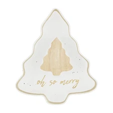 Mud Pie Gold Chip And Dip Tree, 12" x 10 1/2" | spoon 5 1/2",Trays