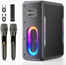 Karaoke Machine for Adults  Kids, Bluetooth Speaker Portable with 2 Wireless Mi