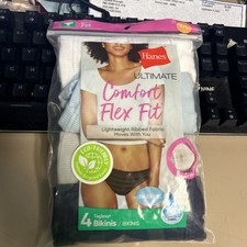 Women's Hanes 4Pk Ultimate Comfort Flex Fit Bikini Underwear 7/L NEW