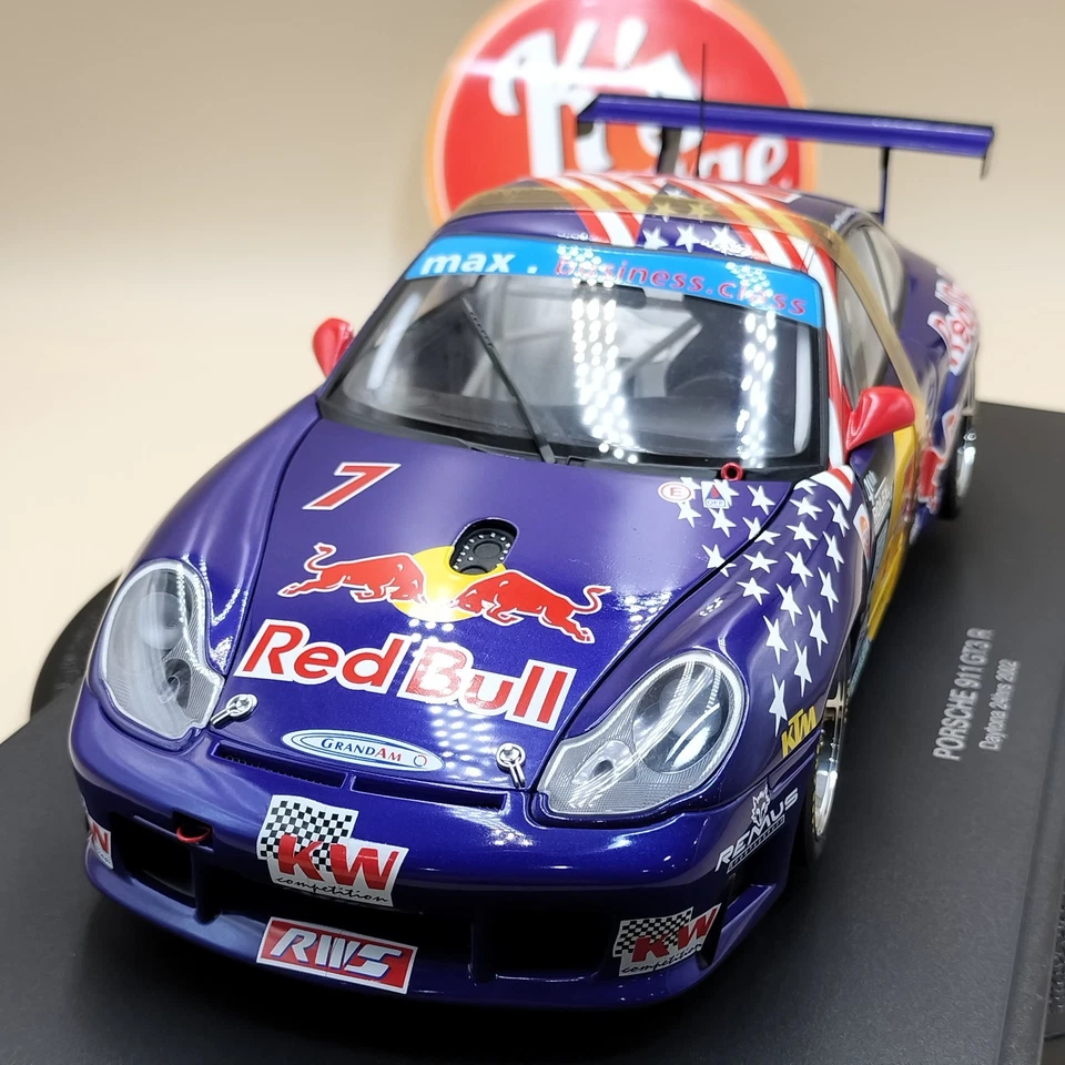 AUTOart 1/18 Porsche 911 GT3R Daytona 24h 2002 #7 Red Bull 80272 blue purpe - Image 3 of 4