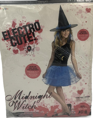 Morris Costumes 2 Piece Midnight Witch Costume, Blue/Black, Teen's Medium, 7-9