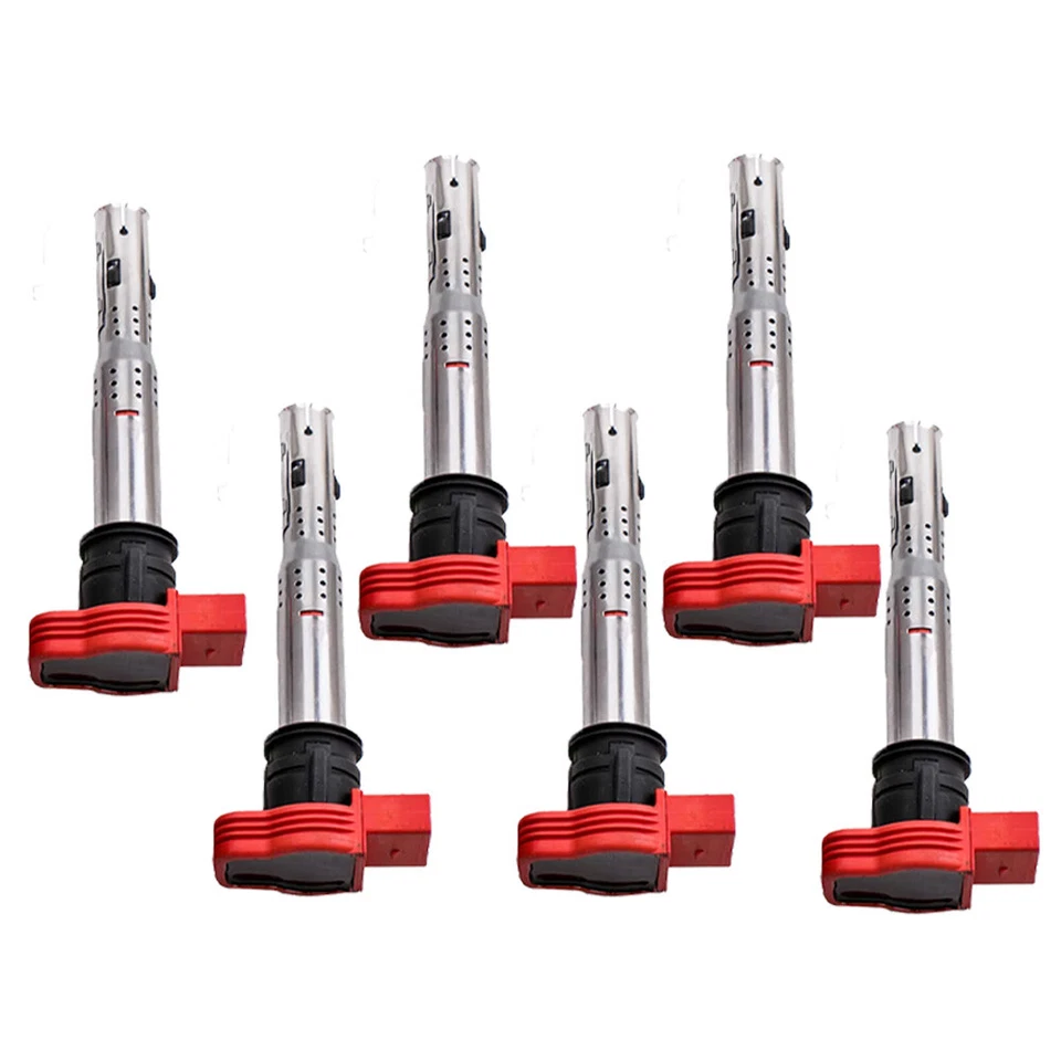 Bobina de encendido genuina 6 piezas ROJA 06E905115G se adapta a AUDI A4 A5 A6 A7 A8 Q5 Q7 S5  Foto 2 de 4