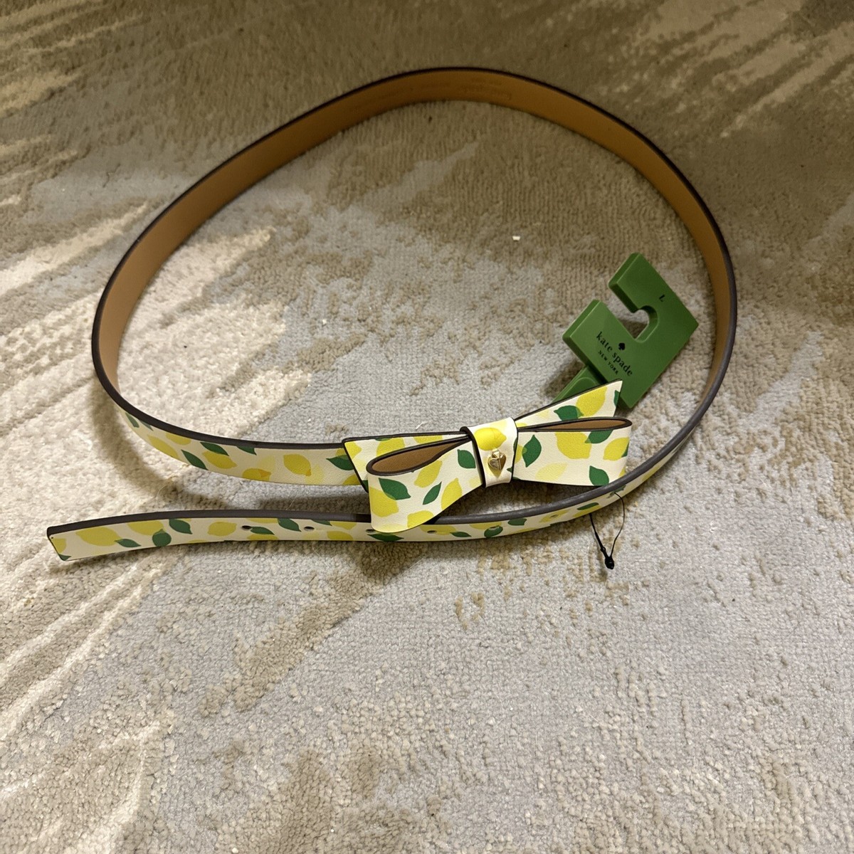 New $89 Kate Spade Genuine Leather Belt Bow Lemon Floral  display picture 2