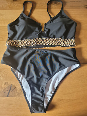 Damen Bikini 2 XL schwarz shein Plus size sexy große Größen Badeanzug 2 Teile