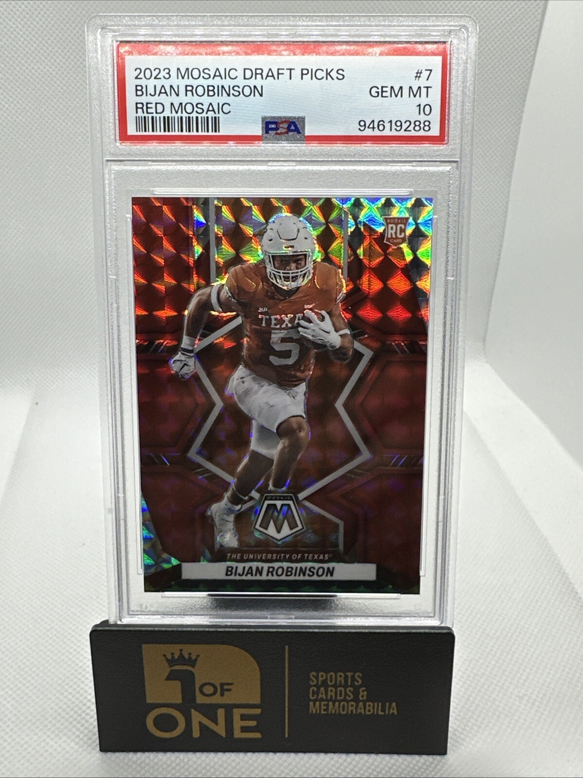 2023 Mosaic Draft Picks - Red Mosaic # 90/99 - Bijan Robinson RC - Falcons