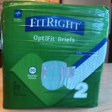 Medline FitRight Large Size 2 ULTRA Absorbancy Adult Briefs 20 count 51-70 in