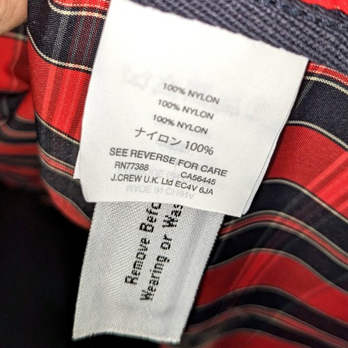 J. Crew Womens Red Plaid Raincoat NWT Size 6 - Nylon Preppy Trench Coat - Picture 7 of 9