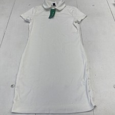 SHEIN White Short Sleeve Polo MIDI Dress Women’s Size Large New