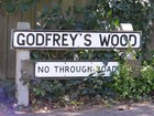Photo 12x8 Godfreys Wood sign On Godfreys Wood at the junction with Bredfi c2011
