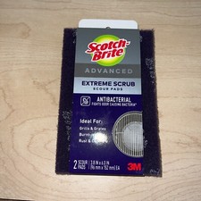 Scotch-Brite Advanced Extreme Scrub Scour Pads Grill Cleaning 2 Pack NEW