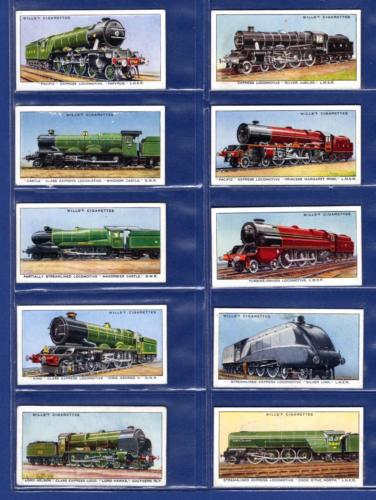 WILLS 1936 RAILWAY ENGINES CIGARETTE CARDS FULL SET OF 50 IN SLEEVES eBay