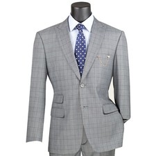 BIG  TALL Men's Gray Glen Plaid 2-Button Modern Fit Business Suit NWT