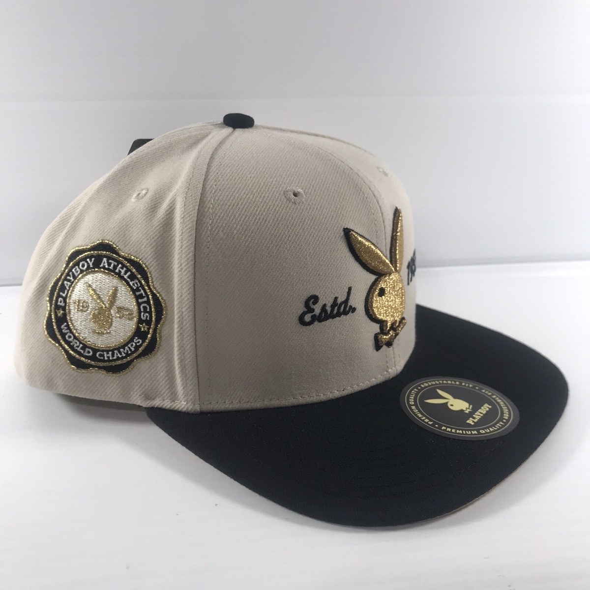 PLAYBOY SNAPBACK HAT プレイボーイ cap Playboy Hat Men's Snapback Embroidered Gold and Black Cap