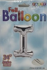 40 Inch Large Silver Letter I Balloon Helium,Foil