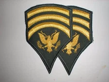 US ARMY SPECIALIST SPEC 7 RANK PRE-1966 CUT EDGED FULL SIZE CHEVRON MALE -1 PAIR