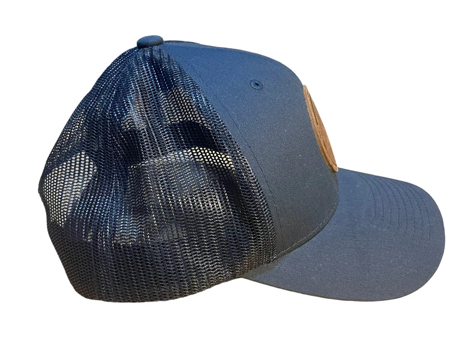 Coot Villa Co Mesh Hat Cap Dark Gray With Brown Leather Patch Logo - Yupoong - Image 2 of 4