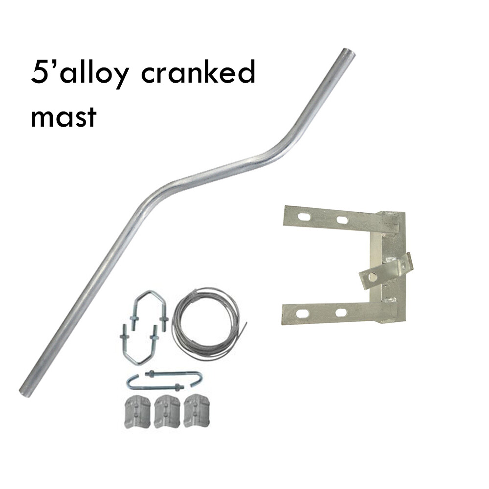 6" Chimney Lashing Rope Wire Bracket Kit TV Roof Aerial 3' 5ft Mast