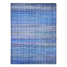 9'1" x 12'3" Colorful Modern Leaf Design Silk and Wool Hand Knotted Rug R80453