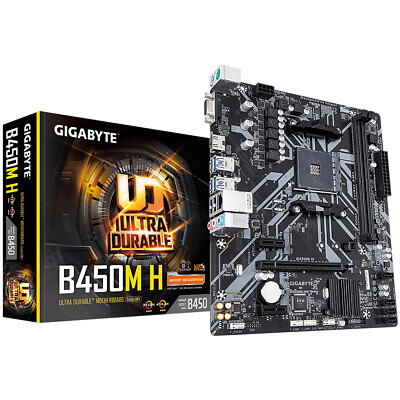 GIGABYTE B450M H Ultra Durable Mainboard mATX AMD Ryzen AM4 B450 DDR4 NVMe SSD