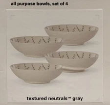 Lenox Textured Neutrals Stoneware Gray All Purpose Bowls Set of 4 24oz.