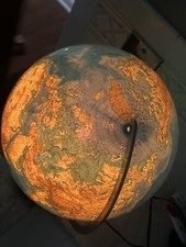 Vintage Light Up Globe Columbus Verlag German Made Language Illuminating USSR