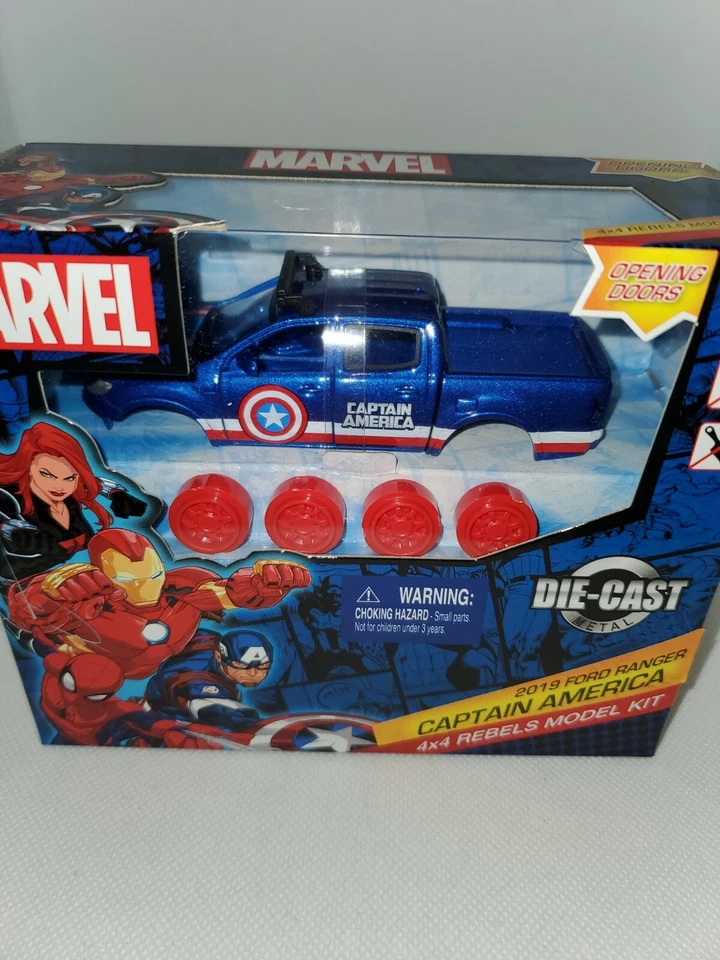 CAPTAIN AMERICA 2019 Ford Ranger 4x4 Rebels Model Kit Die-Cast Metal MARVEL - Image 2 of 4
