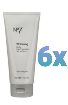 6x No7 Whitening Body UV Schutz LSF/50PA++++ 200ml 