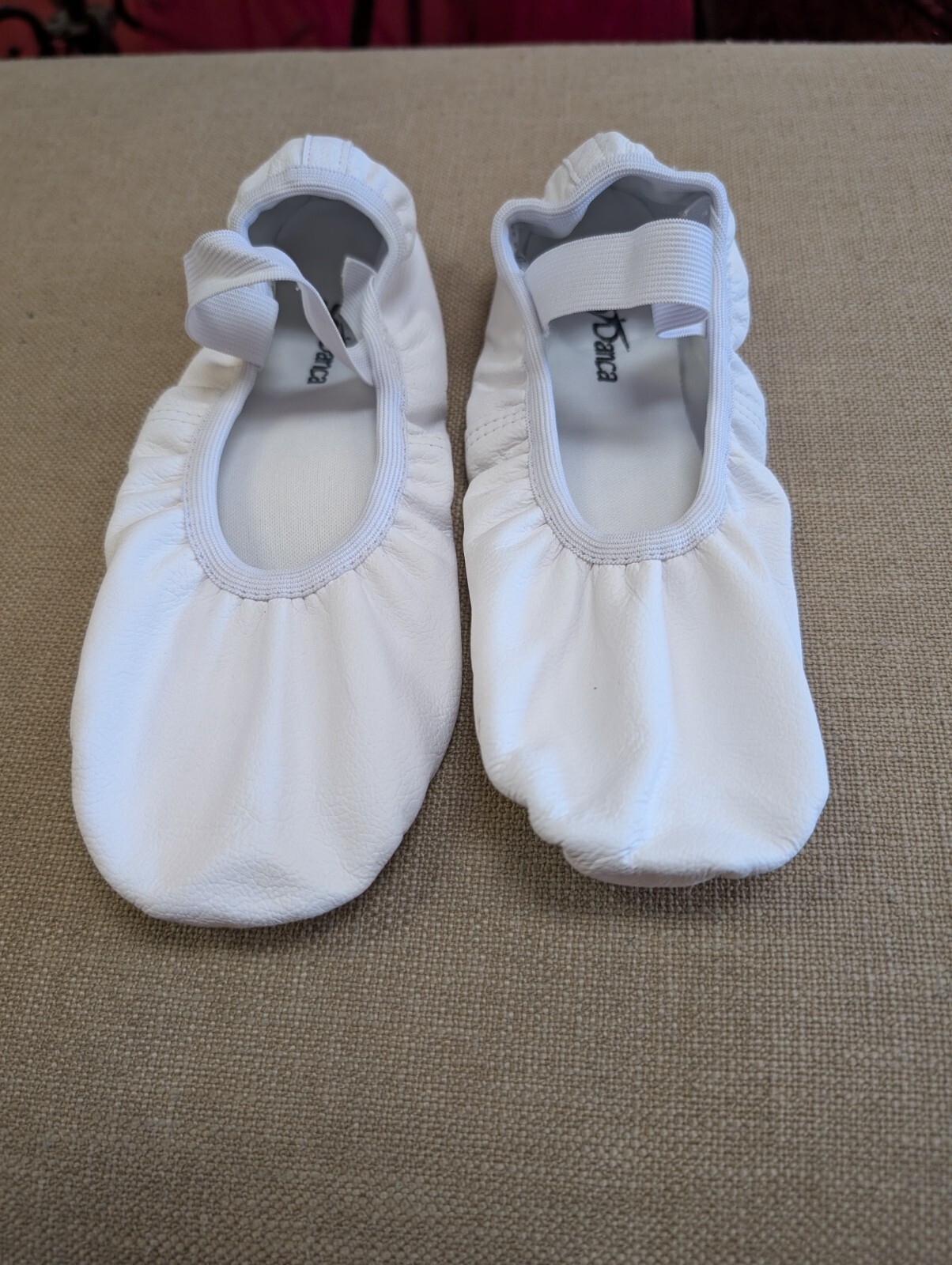 SAOLA So Danca SD69L Ciabatta da Balletto in Pelle Bianca Suola Completa Danza Nuova 5C