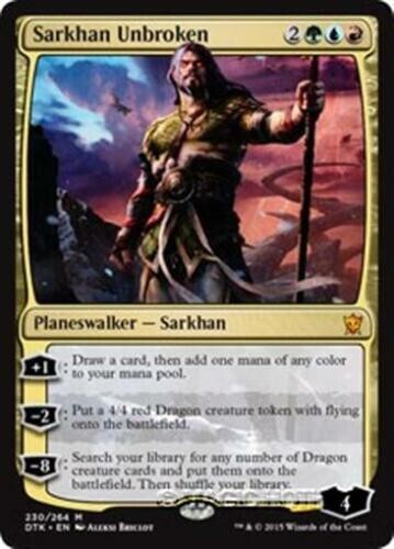 SARKHAN UNBROKEN Dragons of Tarkir MTG Gold Planeswalker Mythic Rare - Afbeelding 1 van 1