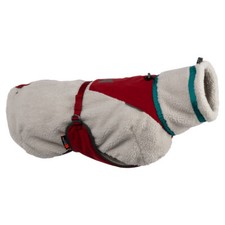 Non-stop Dogwear Trekking Giacca in Pile Grigio/Rosso Vino/Turchese per Cani 