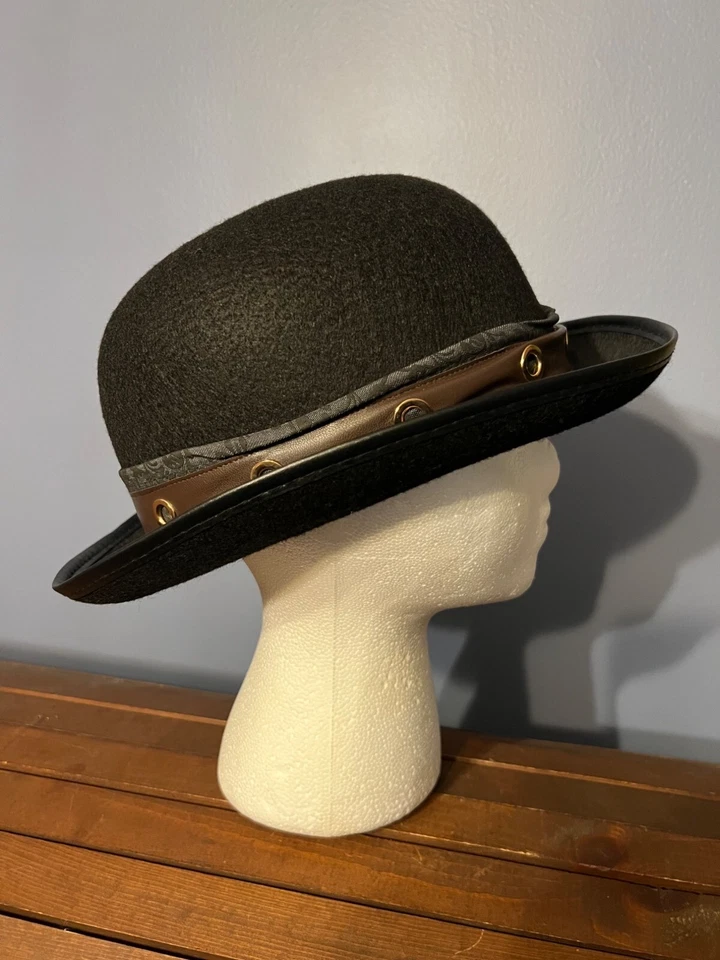 Fantasias cosplay fantasia Halloween sistema operacional chapéu preto boliche steampunk - Imagem 4 de 4