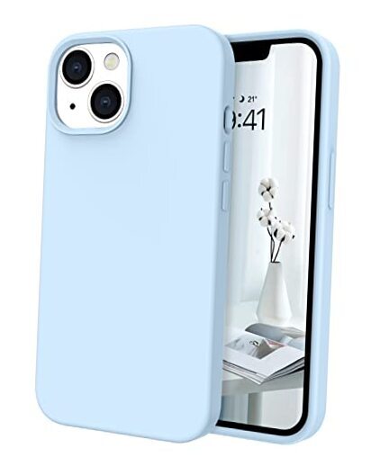 Compatible with iPhone 13 Case, Liquid Silicone Soft Gel Rubber Baby Blue