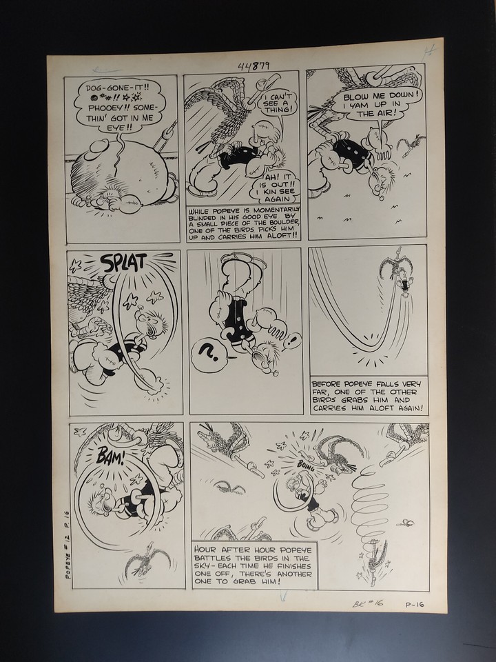 Bud Sagendorf - Original  Popeye  Table (1950) Comic Art