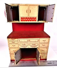 BARN FIND Vintage 1950's Wolverine Tin Litho Red White Kitchen Cabinet Toy