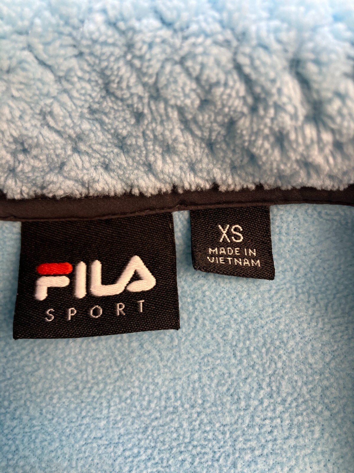 FILA Sport tg XS giacca pile donna full zip blu colorblock peluche Denali