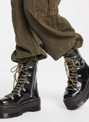 Dr. Martens Women's Ghilana Max Distressed Patent Leather Platform