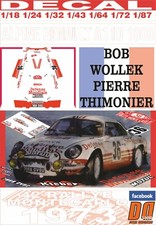 DECAL ALPINE RENAULT A110 1800 B.WOLLEK R.MONTECARLO 1973 14th 08 